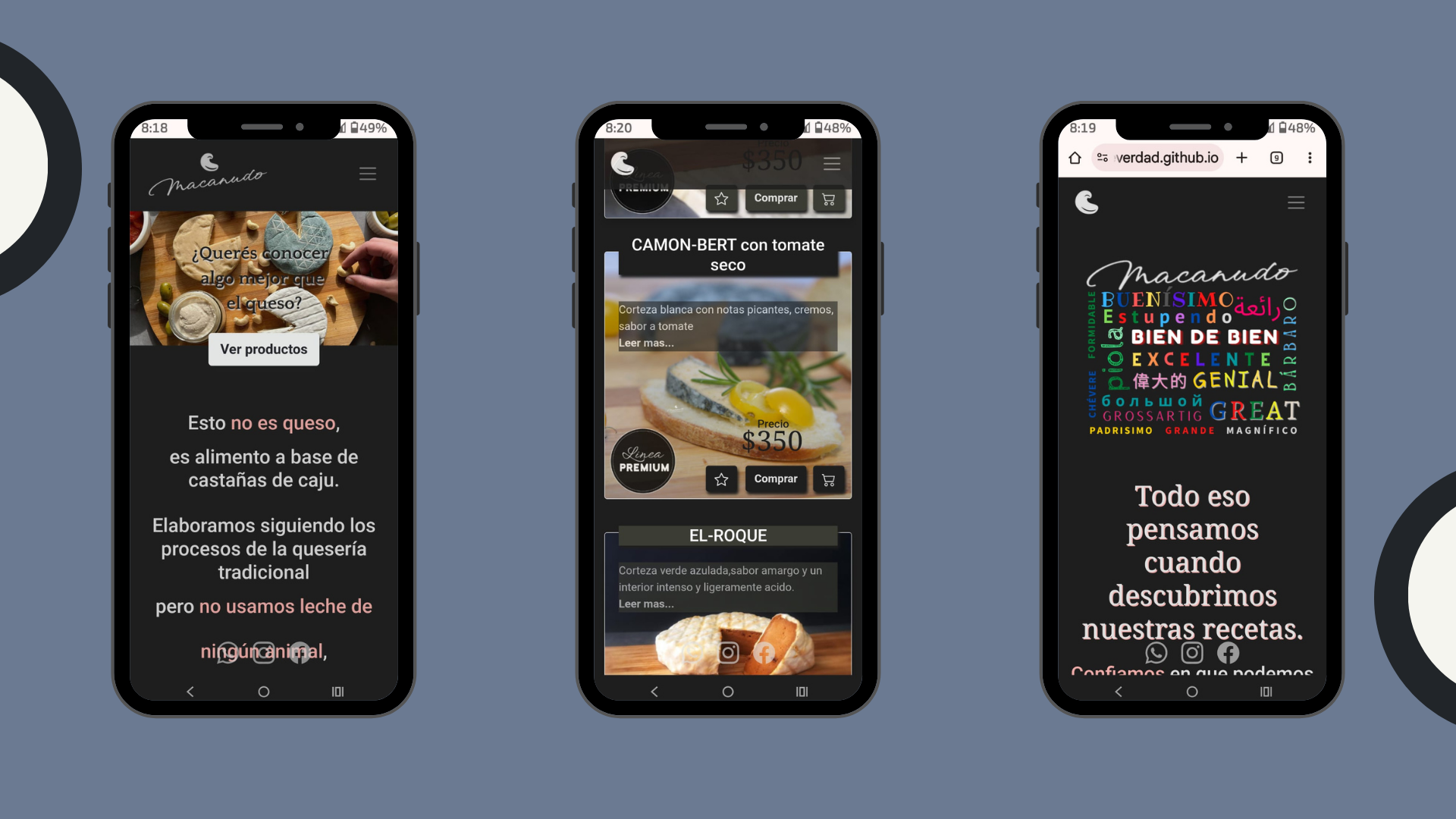 ejemplos en formato mobil